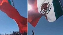 علم كاد أن يقتل جنديا.. فيديو مؤلم للطيران والارتطام بالأرض