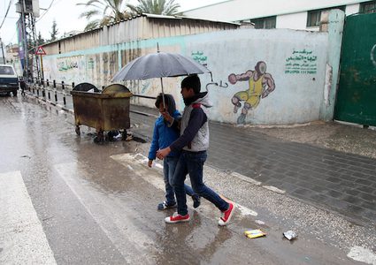 أجواء المنخفض الجوي في قطاع غزة