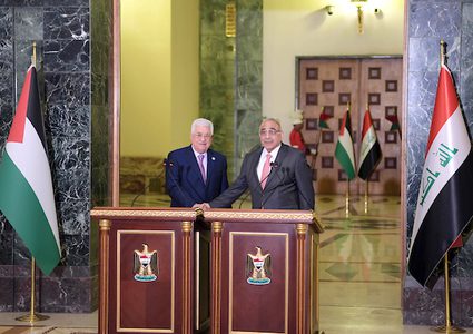 اجتماع الرئيس عباس مع رئيس الوزراء العراقي في بغداد