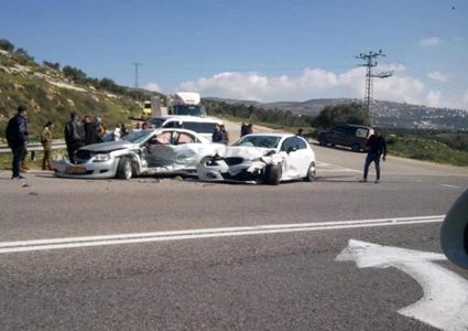 5 إصابات جراء حادث سير جنوب نابلس