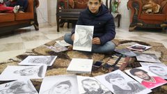 جميل يعيد الشهداء للحياة بلوحاته الفنية