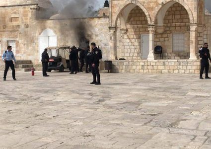 مجلس الأوقاف: اشتعال النار بمركز شرطة الاحتلال في الأقصى مفتعل
