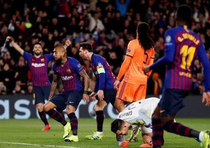 برشلونة يروض ليون بخماسية ويبلغ ربع نهائي دوري الأبطال