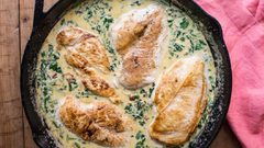 دجاج بالسبانخ