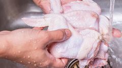 مخاطر غسل الدجاج قبل استعماله