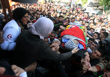 تشييع جثمان الشهيد مناصرة في بيت لحم