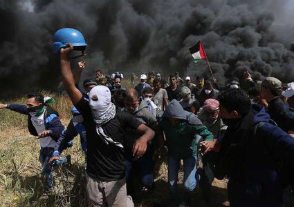 إصابات بالاختناق خلال قمع الاحتلال لتظاهرات سلمية شرق القطاع