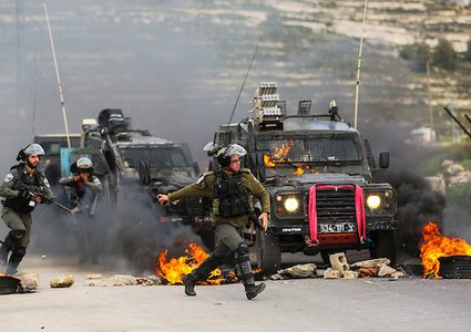 مواجهات مع الاحتلال في منطقة خرسا جنوب غرب الخليل