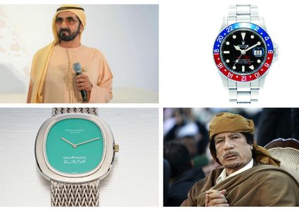 مقابل أرقام خيالية.. بيع ساعتي القذافي وبن راشد في مزاد علني