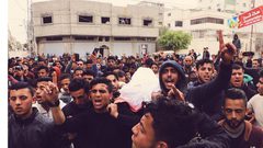 تشييع جثمان الشهيد محمد سعد بغزة