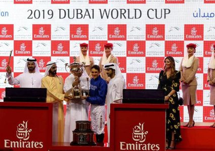 "ثاندر سنو" يتوج بكأس دبي العالمي للخيول