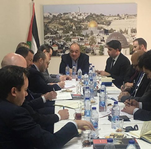 القدوة يلتقي ممثلين عن الدول الأعضاء في مجلس حقوق الإنسان