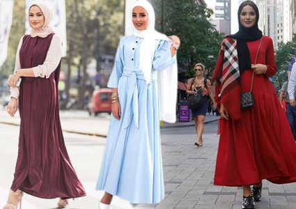 فساتين المحجبات.. موديلات فضفاضة وعملية بلمسات أنيقة