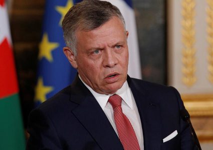 ملك الأردن: لا حل للقضية الفلسطينية إلا من خلال حل الدولتين