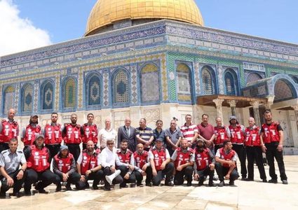 الدفاع المدني الأردني يجري تدريبات لرجال الإطفاء في المسجد الأقصى