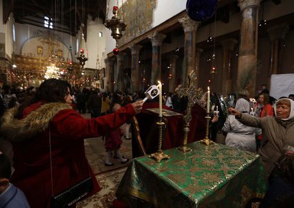 الكنائس في رام الله تحتفل بأحد الشعانين