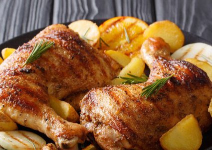 صينية دجاج وبطاطس بالفرن