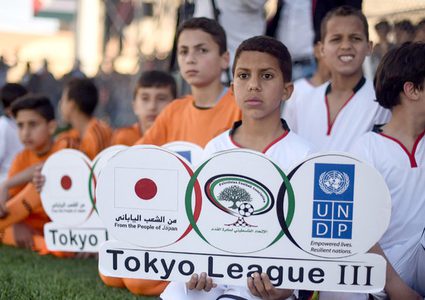 فريقا كرة قدم من الضفة وغزة يتنافسان على كأس بطولة طوكيو