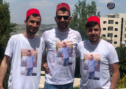 من  تحضيرات حفل تخرج كلية العلوم والمجمع الطبي في جامعة النجاح الوطنية اليوم الثلاثاء 23\4\2019.