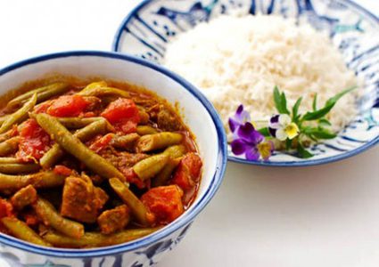 الكفتة واللوبيا مع البطاطا