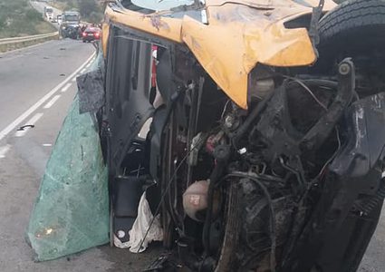 حادث سير مروع على طريق زعترة جنوب نابلس