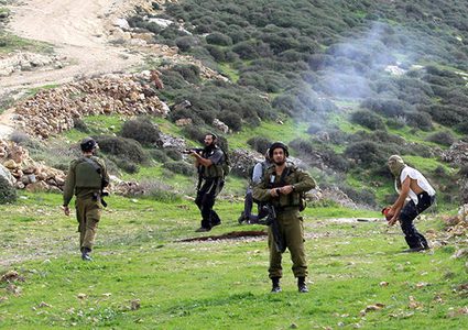 مستوطنون يجرفون أراضي جنوب نابلس لشق طريق استيطانية