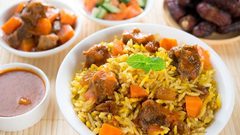 طاجن الأرز بالجزر واللحم