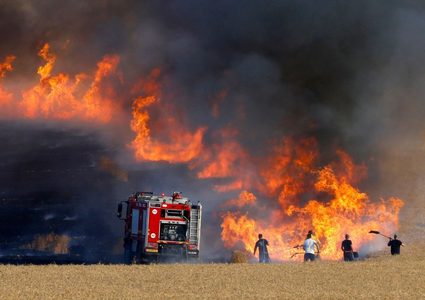 الاعلام العبري: اندلاع عدة حرائق بغلاف غزة بفعل بالونات حارقة