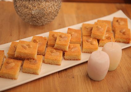 طريقة تحضير بسبوسة بالبندق