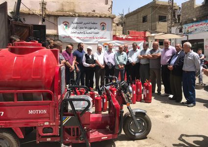 شؤون اللاجئين بالمنظمة تدعم مركز الدفاع المدني في مخيم الجليل