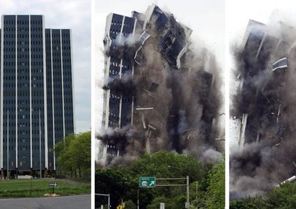 لحظة تفجير مبنى من 21 طابقا في ولاية بنسلفانيا الأمريكية