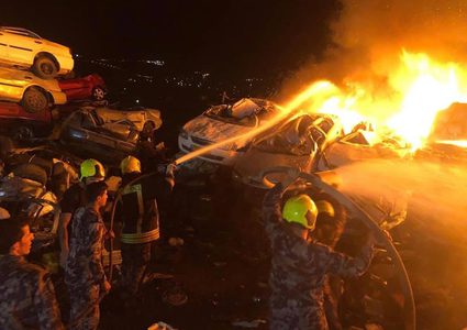 انقطاع الكهرباء عن شرق نابلس نتيجة حريق ضخم