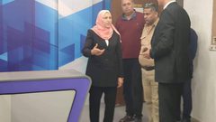 وزيرة شؤون المرأة تتفقد مقر فضائية فلسطين بغزة