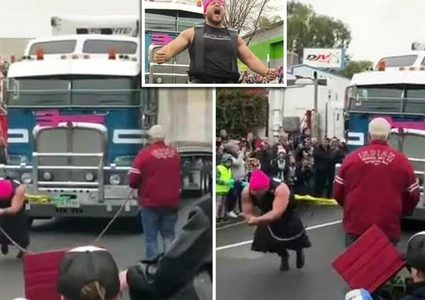 شاهد كيف سحب أقوى رجل في استراليا "شاحنة الوحش"