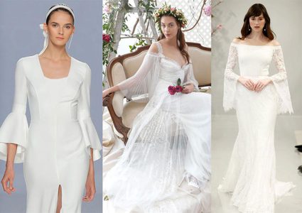 فساتين زفاف 2020 مزينة بأكمام الجرس