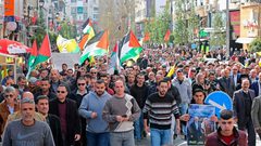 تظاهرة حاشدة وسط رام الله تنديداً بصفقة القرن وورشة البحرين