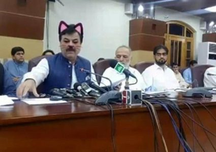 وزير باكستاني يظهر بـ"فلتر القطة" خلال بث مباشر