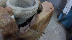 اكتشاف جرن المعمودية خلال أعمال ترميم كنيسة المهد