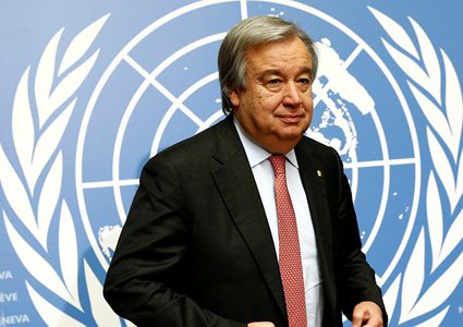 غوتيريش: من المهم مواصلة جهود السلام لتحقيق رؤية حل الدولتين