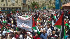 مسيرات نابلس تندد بورشة البحرين وصفقة القرن