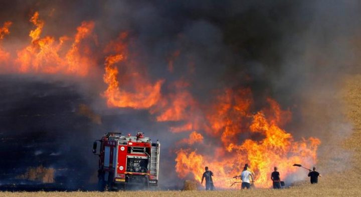 16 حريقًا في "غلاف غزة" بفعل بالونات حارقة