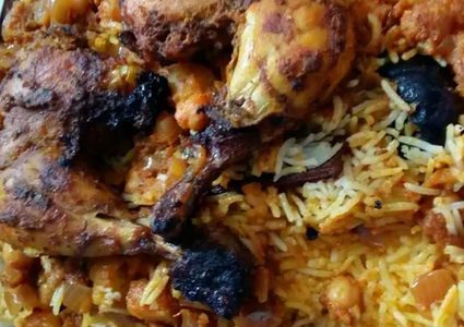 كبسة الدجاج مع الحمص