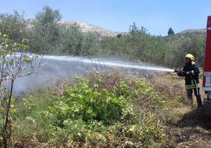الدفاع المدني يخمد حريقاً نشب في أرض زراعية بقلقيلية