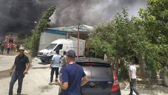 حريق كبير في منطقة "حاجز الـ17" بين نابلس وعصيرة الشمالية