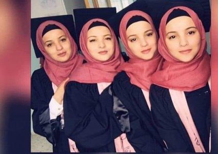 توأم رباعي مقدسي يتفوق في "التوجيهي"