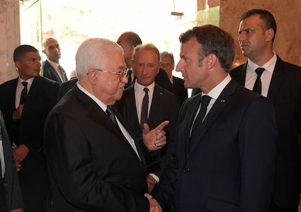 الرئيس الفلسطيني محمود عباس ، يحضر جنازة الرئيس التونسي الراحل الباجي قايد السبسي ، في تونس العاصمة ، تونس ، 27 يوليو 2019.