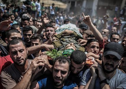 بيت حانون تشيع جثمان الشهيد مروان ناصر