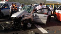 إصابات بحادث تصادم مركبتين في جنين