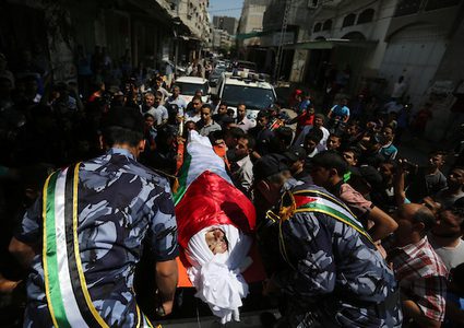 تشييع جثامين شهداء تفجيري أمس في قطاع غزة