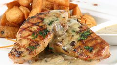 ستيك الدجاج مع الفطر